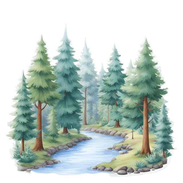 Free transparent PNG: Whimsical Forest Scene with Transparent Background PNG
