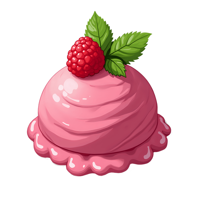 Free transparent PNG: Raspberry Sorbet with Mint Leaf  Free PNG Download for Dessert Clipart