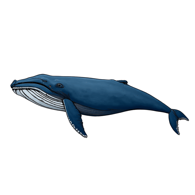 Free transparent PNG: Majestic Blue Whale Tail Fluke Illustration with Barnacles