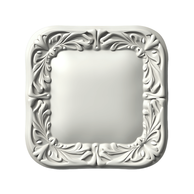 Free transparent PNG: Square Button with Etched Floral Border  Free Downloadable PNG Clipart