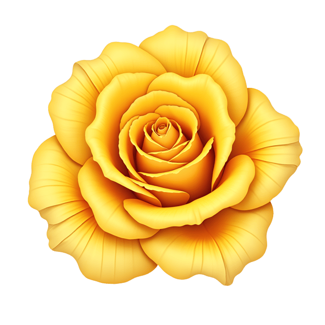 Free transparent PNG: Golden Yellow Rose Clipart with Wavy Petals on Transparent Background