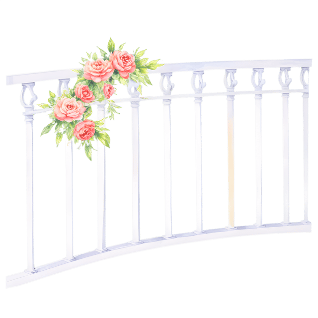 Free transparent PNG: Floral Bridge with Railings Transparent PNG