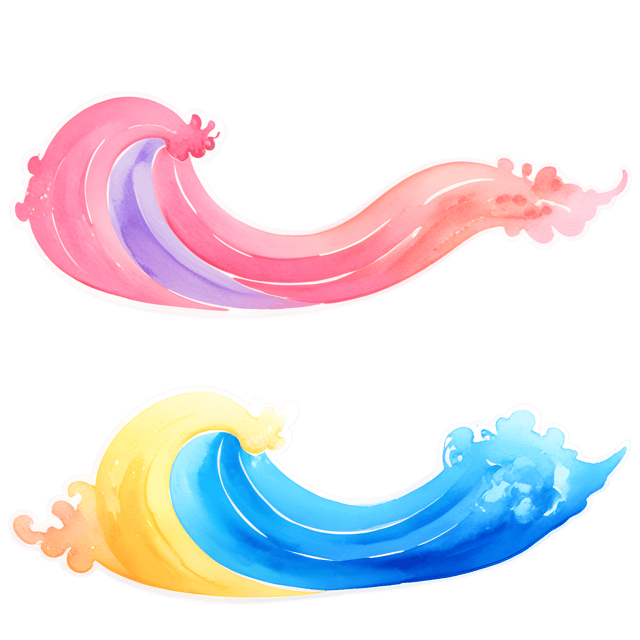 Free transparent PNG: Whimsical Colorful Wave PNG with Transparent Background for Creative Use