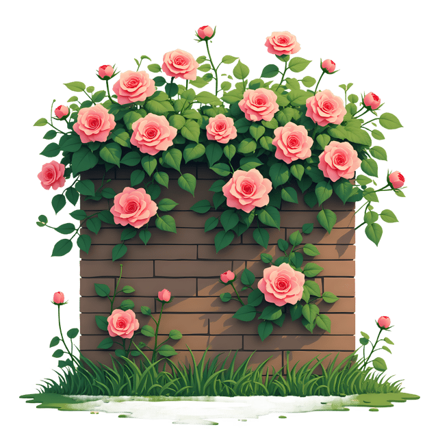 Free transparent PNG: Climbing Roses on Garden Wall  Free Garden Clipart PNG Download