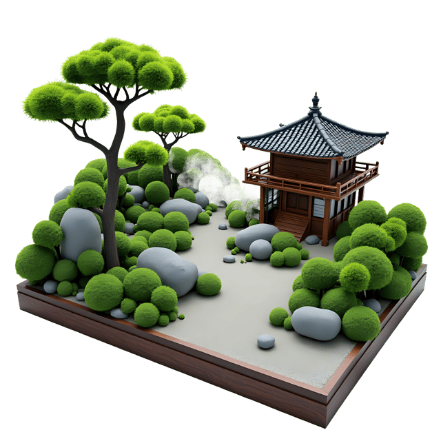 Free transparent PNG: Japanese Zen Garden Diorama PNG Clipart  Perfect for Decor and Educational Projects