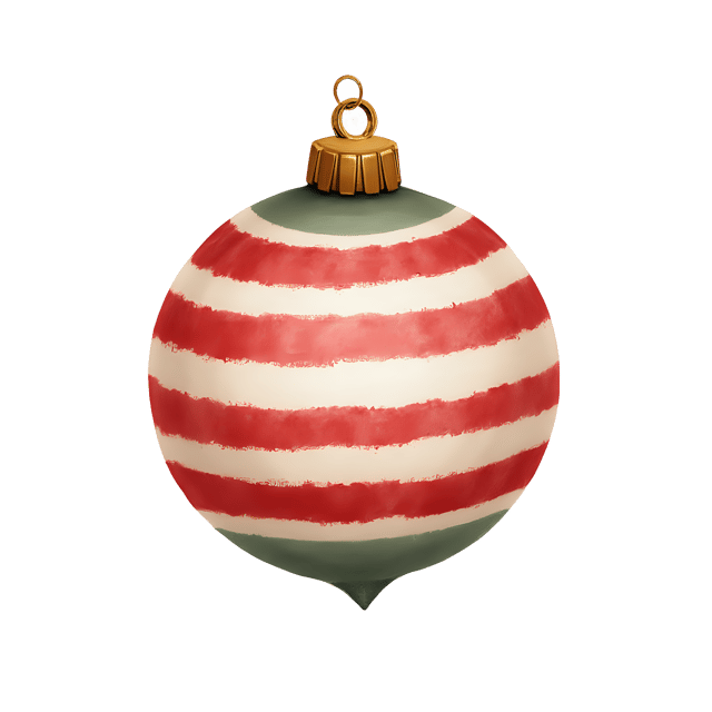 Free transparent PNG: Striped Holiday Ornament  Free Downloadable PNG Clipart with Fuzzy Top Loop