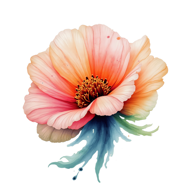Free transparent PNG: Fantasy Bloom with Colorful Swirls  Free Art PNG Download