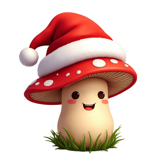 Free transparent PNG: Cute Mushroom Santa Hat PNG Illustration with Transparent Background