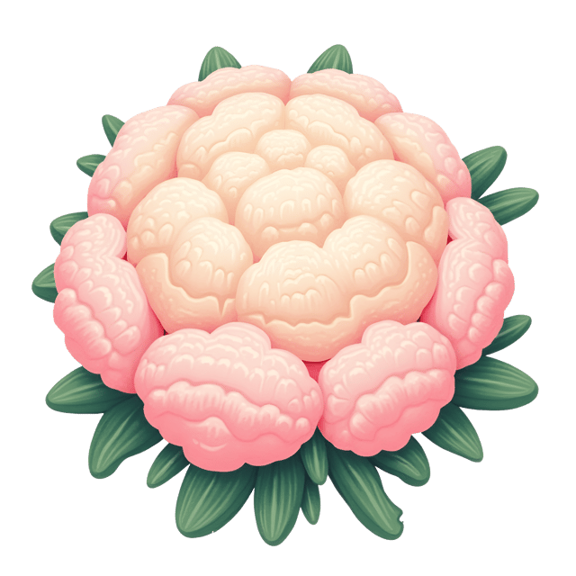 Free transparent PNG: Cauliflower Bloom Illustration with Pastel Hues for Artistic and Decorative Uses