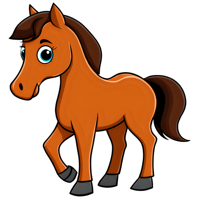 Free transparent PNG: Cute Horse Cartoon Illustration for Nursery Decor and Creative Projects