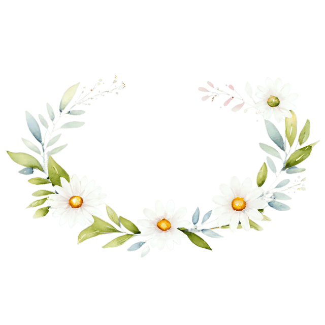 Free transparent PNG: Daisy Garland Watercolor PNG – Transparent Design Element for Artists & Crafters