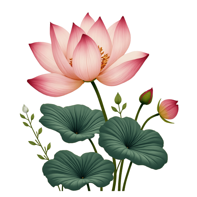 Free transparent PNG: Chinoiserie Lotus Floral PNG Clipart  Perfect for Asian-Inspired Design Projects  Decor