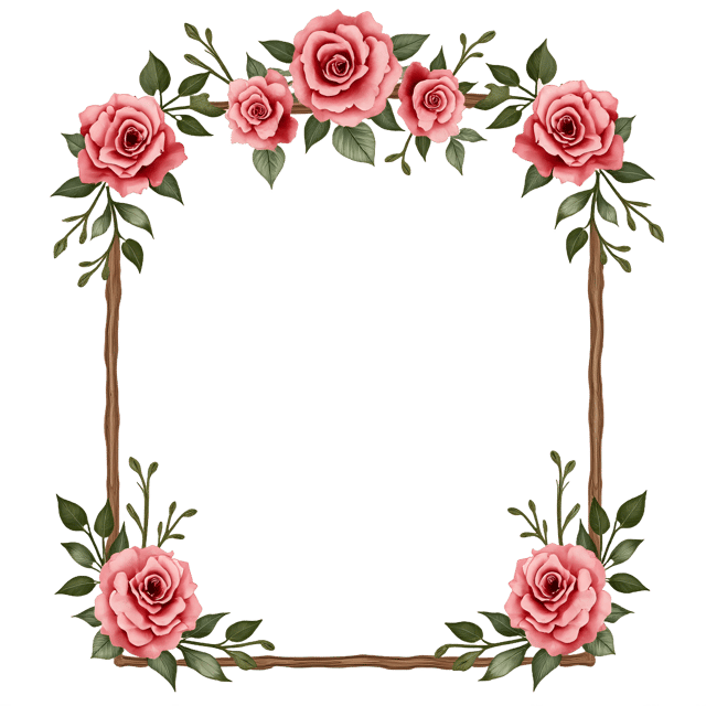 Free transparent PNG: Vintage Frame with Roses  Free Clipart PNG Download