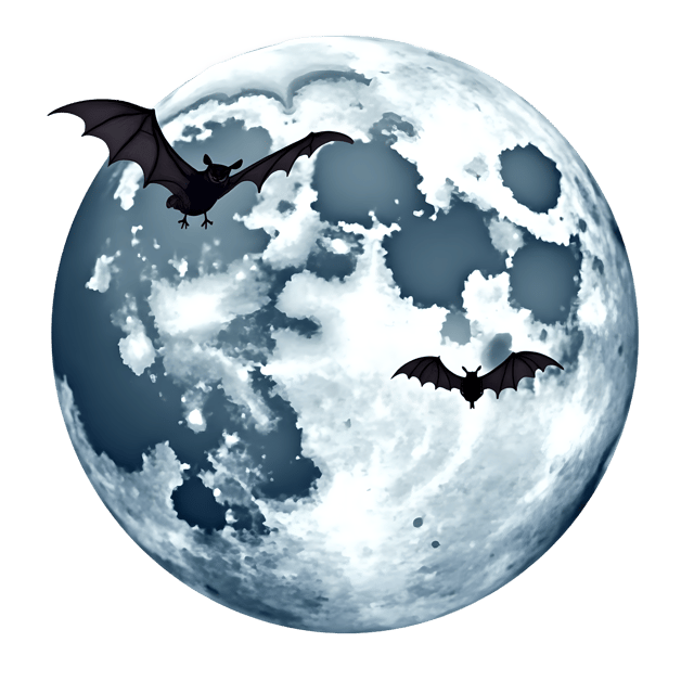 Free transparent PNG: Full Moon with Flying Bats  Halloween Clipart, free downloadable png