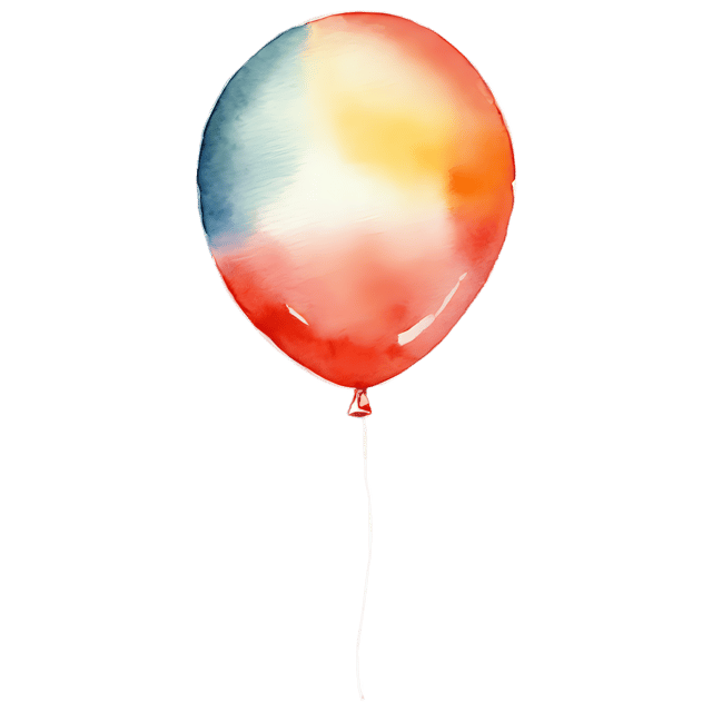 Free transparent PNG: Watercolor Party Balloon PNG – Transparent Watercolor Illustration