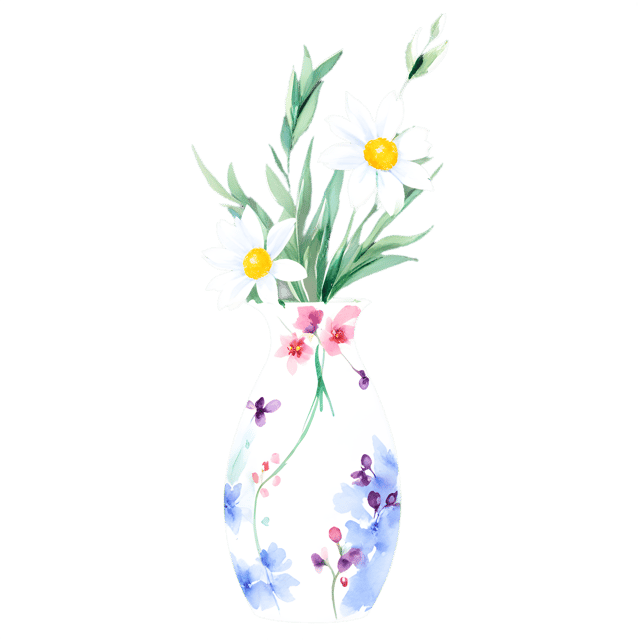Free transparent PNG: Flowery Vase PNG with Transparent Background for Floral and Decorative Use