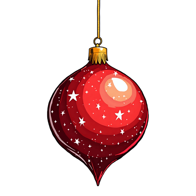 Free transparent PNG: Red Glass Ornament with Star Decal  Christmas Clipart, free transparent png download