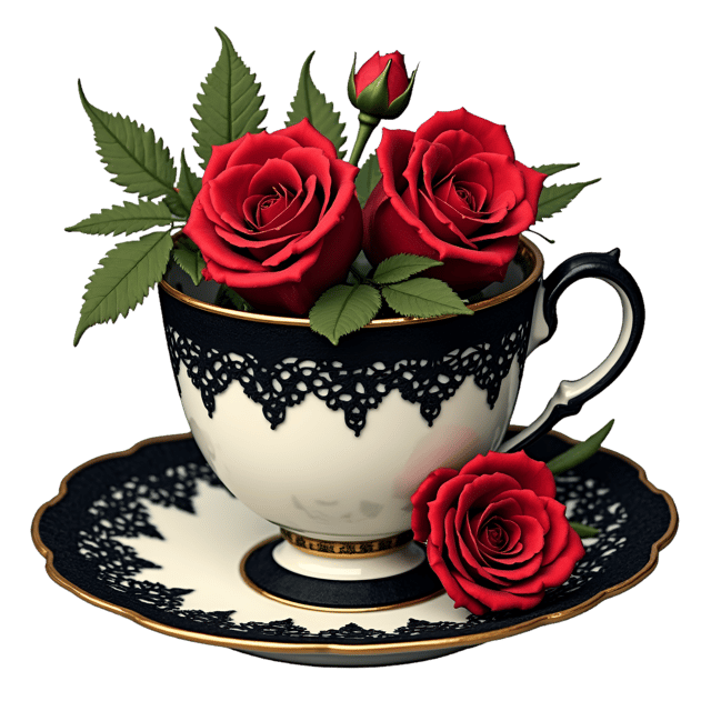 Free transparent PNG: Victorian Gothic Tea Cup  Elegant Clipart, free transparent png download