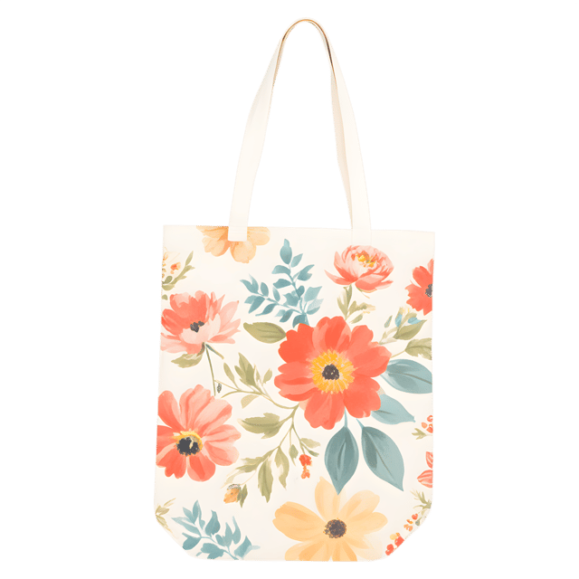 Free transparent PNG: Floral Tote Bag PNG with Transparent Background for Artistic and Crafty Uses