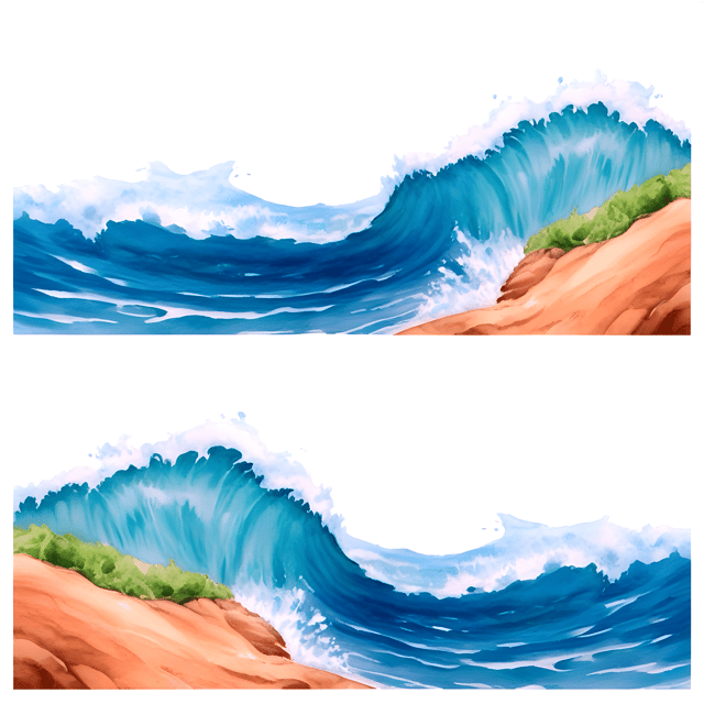 Free transparent PNG: Coastal Scene with Crashing Waves Transparent PNG Background
