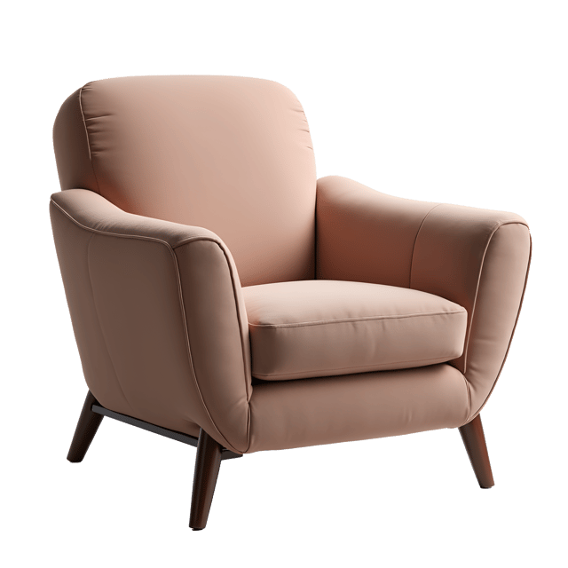 Free transparent PNG: Muted Armchair with Soft Curves and Fabric Upholstery PNG