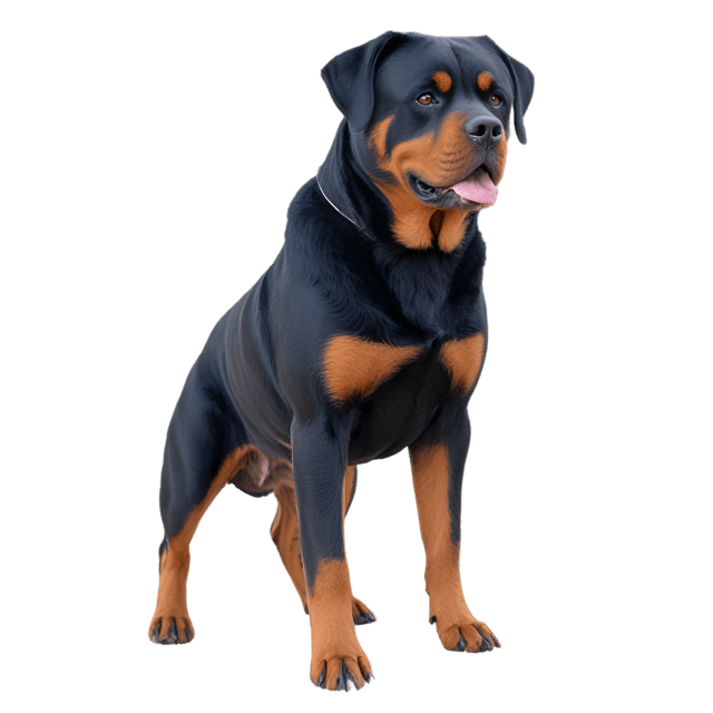 Free transparent PNG: Confident Rottweiler PNG with Transparent Background for Art and Design