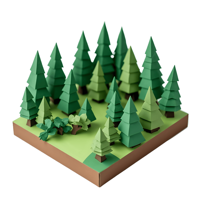 Free transparent PNG: Forest Diorama with Mixed Media for Nature and Artistic Creations