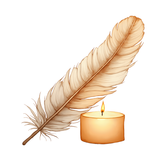 Free transparent PNG: Ruffled Feather Edge Resting Near Candle  Free PNG Download