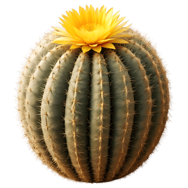 Free transparent PNG: Golden Barrel Cactus Transparent PNG for Botanical Art and Design