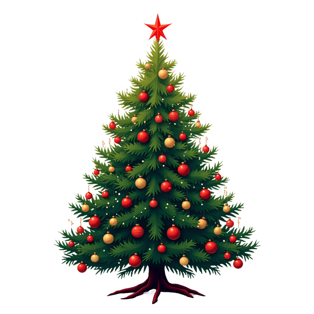 Free transparent PNG: Red and Green Christmas Tree PNG with Transparent Background for Holiday Design