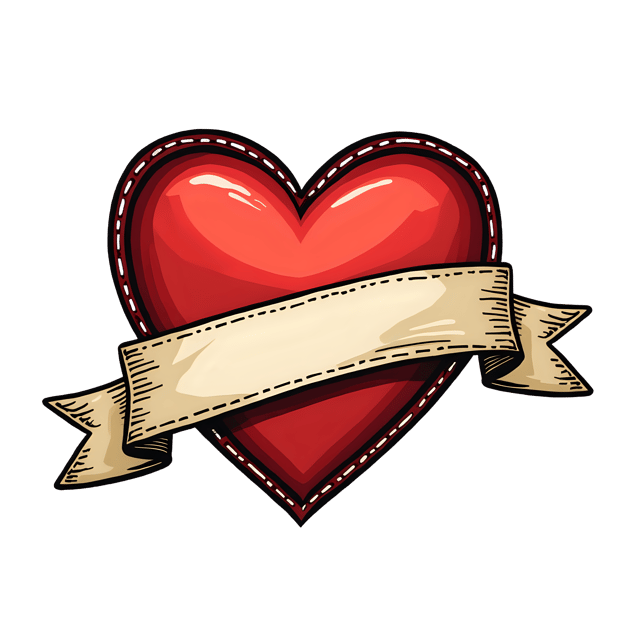 Free transparent PNG: Curved Ribbon with Stitched Heart  Free Downloadable PNG Clipart