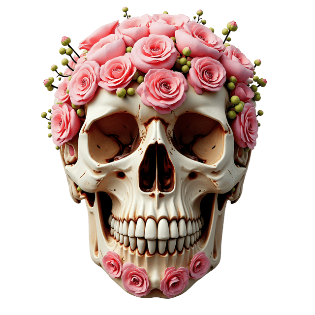 Free transparent PNG: Floral Skull Arrangement PNG Transparent Background Design