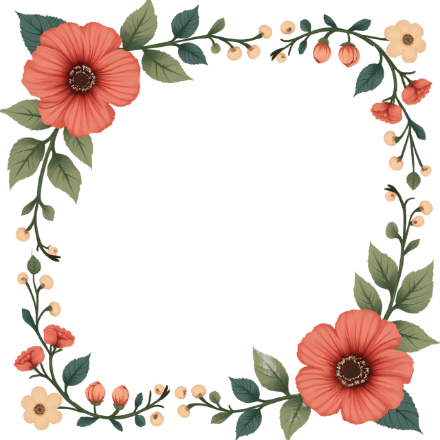 Free transparent PNG: Cottagecore Floral Frame PNG Clipart  Perfect for Boho and Rustic Designs