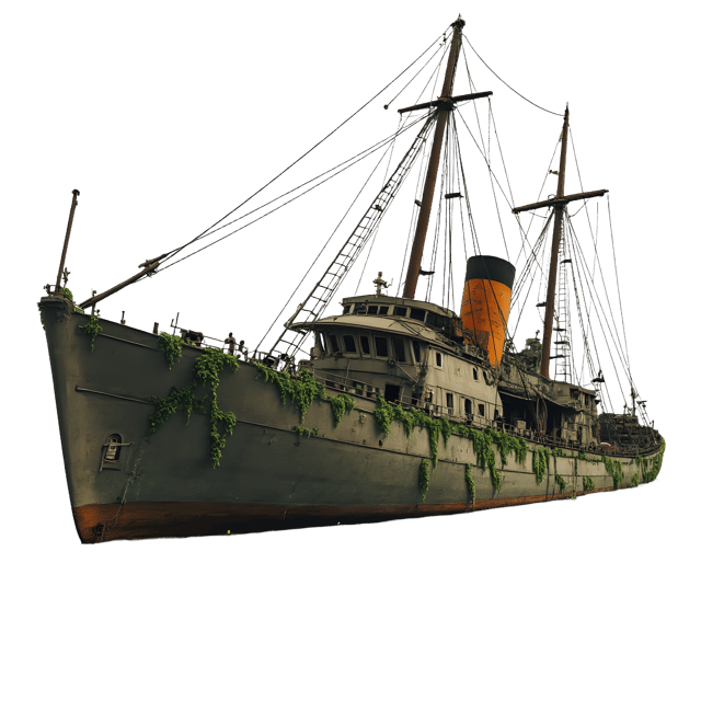 Free transparent PNG: Shipwreck Covered in Algae and Barnacles PNG Transparent Background