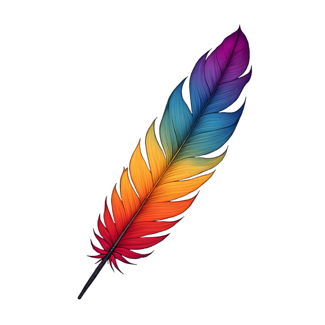 Free transparent PNG: Rainbow-Dyed Feather  Decorative Clipart, Free Download PNG