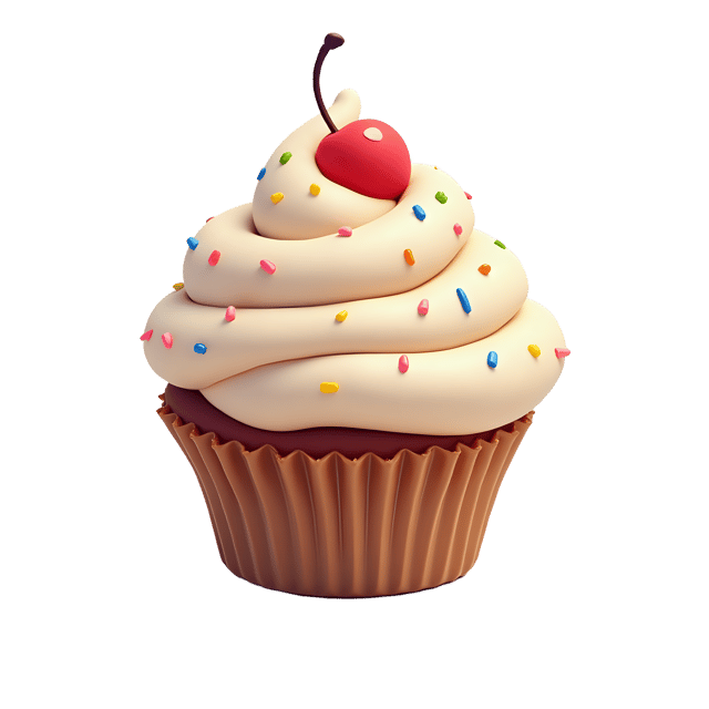 Free transparent PNG: Mini Clay Cupcake with Sprinkles Transparent PNG Background for Crafts and Decor