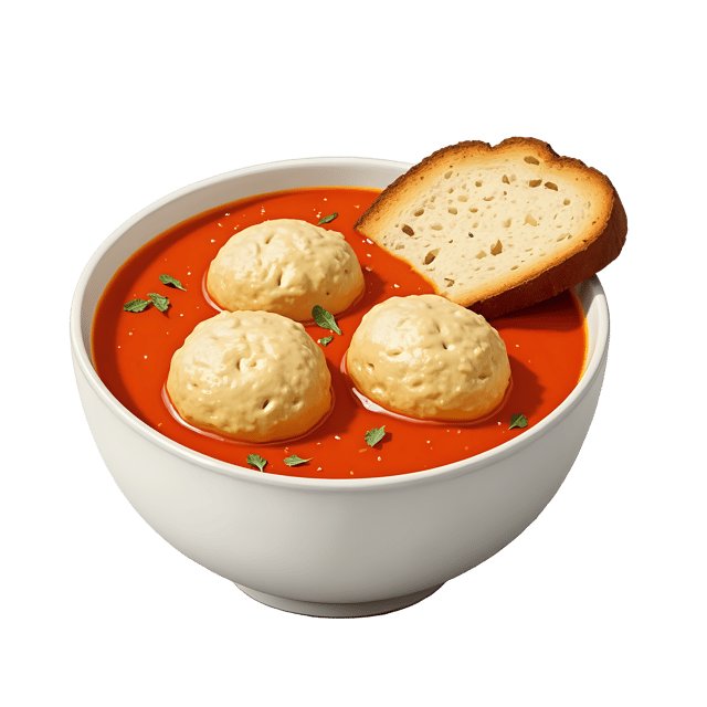 Free transparent PNG: Matzo Ball Soup with Bread Slice  Jewish Deli Clipart, free downloadable png