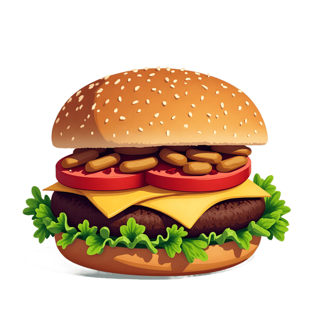Free transparent PNG: Veggie Burger with Fries PNG Clipart  Perfect for Plant-Based Recipes  Designs