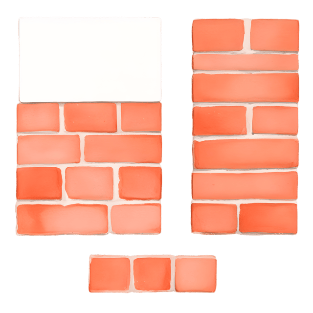 Free transparent PNG: Unique Brick Arrangement with Varying Sizes Transparent PNG