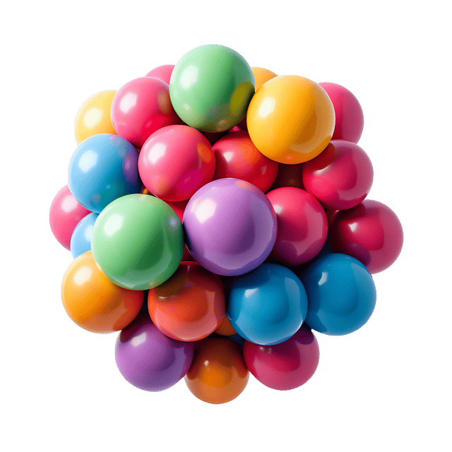 Free transparent PNG: Colorful Sphere Merging Transparent Background PNG for Creative Design