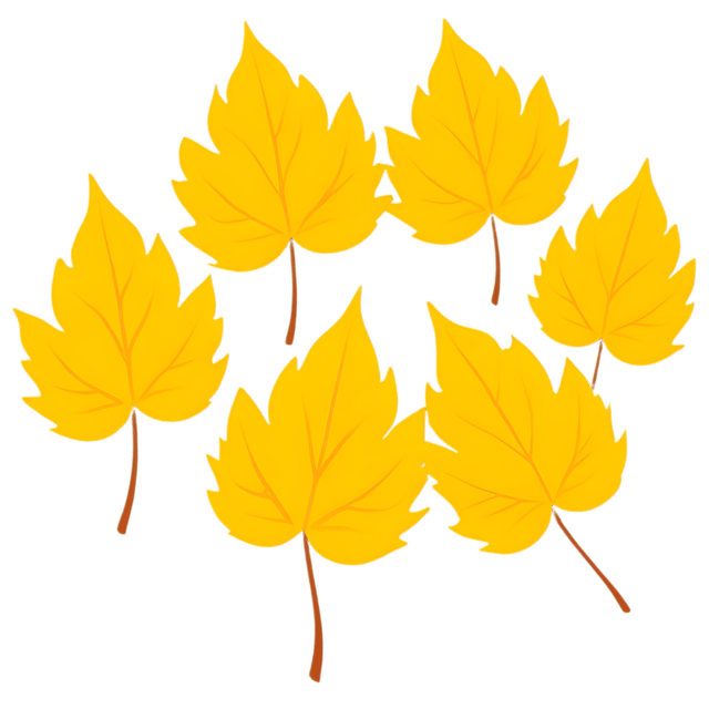 Free transparent PNG: Golden Yellow Autumn Leaves Transparent PNG for Seasonal and Decorative Use