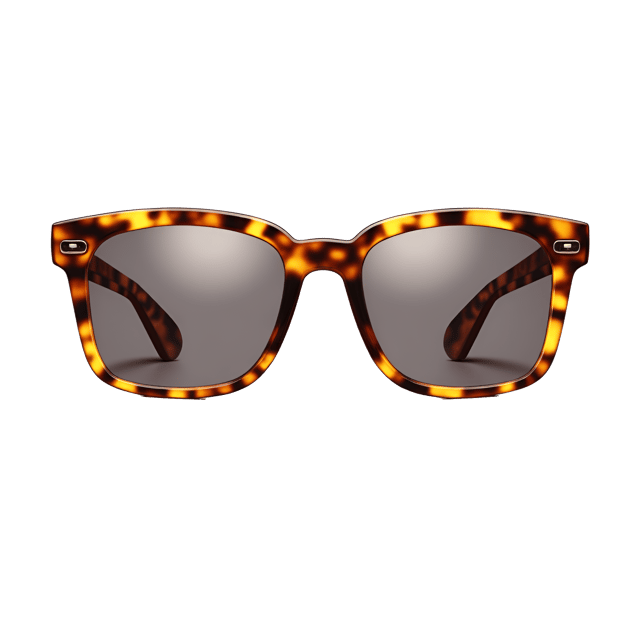 Free transparent PNG: Sleek Tortoise Shell Glasses with Gradient Lenses - Realistic Illustration