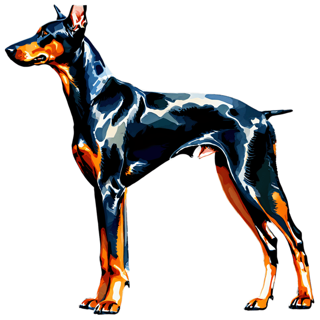 Free transparent PNG: Transparent Doberman Pinscher Watercolor Illustration - Gentle Clipart for Designers & Creators