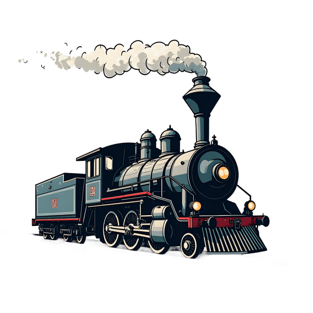 Free transparent PNG: Hand-Drawn Train with Smokestack PNG Illustration for Transportation and Railroad Themed Decor
