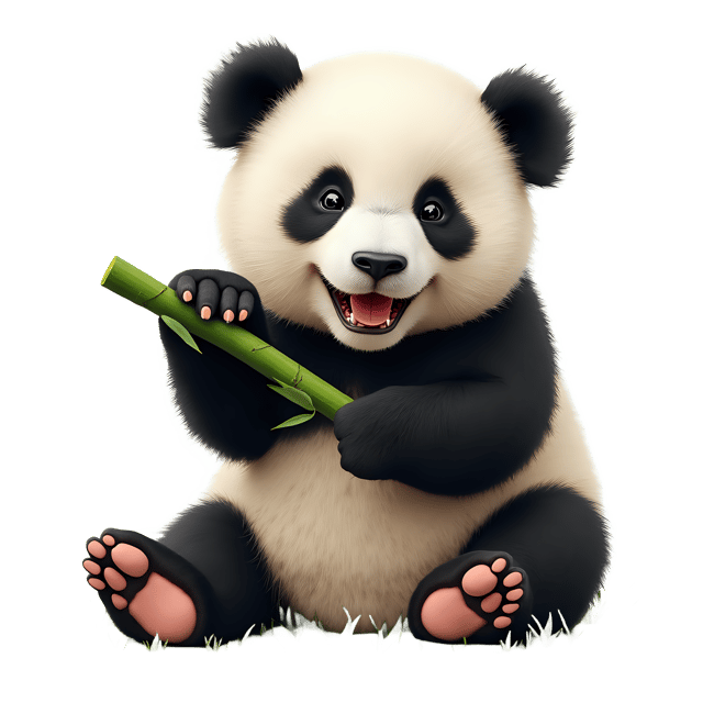 Free transparent PNG: Panda Cub Eating Bamboo PNG Transparent Background