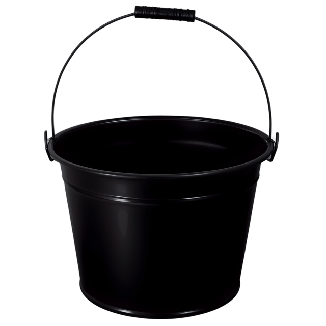Free transparent PNG: Large Black Bucket PNG with Transparent Background for Storage Solutions