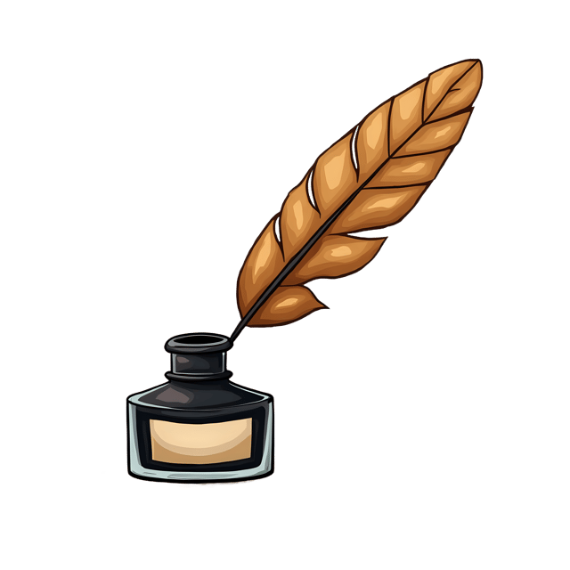 Free transparent PNG: Vintage Writing Feather and Ink Bottle  Classic Desk Clipart, free downloadable png