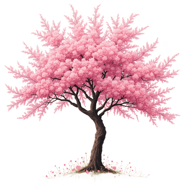 Free transparent PNG: Blooming Cherry Tree Colored Pencil Sketch with Transparent Background