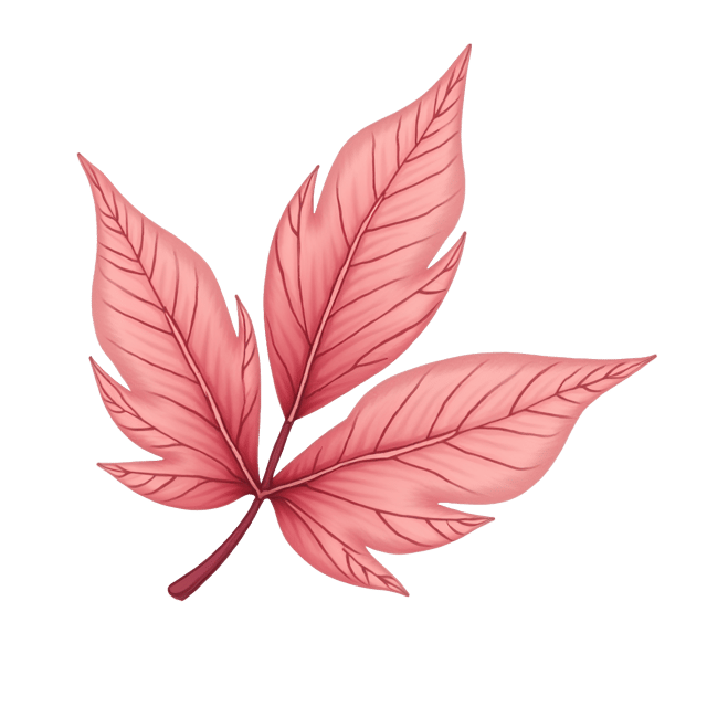 Free transparent PNG: Dusky Rose Leaf Watercolor Illustration with Soft Pinkish Tones and Delicate Curves