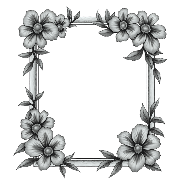 Free transparent PNG: Floral Etching Frame PNG Clipart  Elegant Design Element for Crafts  Decor